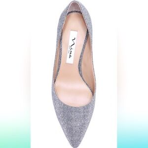 Niña Sparkle Silver Dress Pump Shoes 3” Heel New 9 Wide width